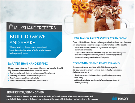 Milkshake Freezers brochure
