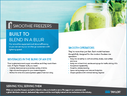 Smoothie freezer brochure